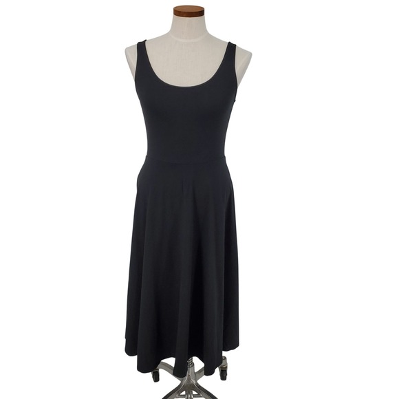 A New Day Womens Size XS Midi A Line Sleeveless Black Dress Scoop Neck New - Picture 7 of 9